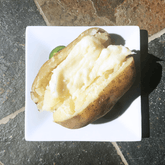russet potato cut in half
