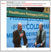 interview with media at packaging tradeshow
