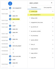 ga4 vs ua - ga4 shows stream of events and all the event parameters associated with the selected event