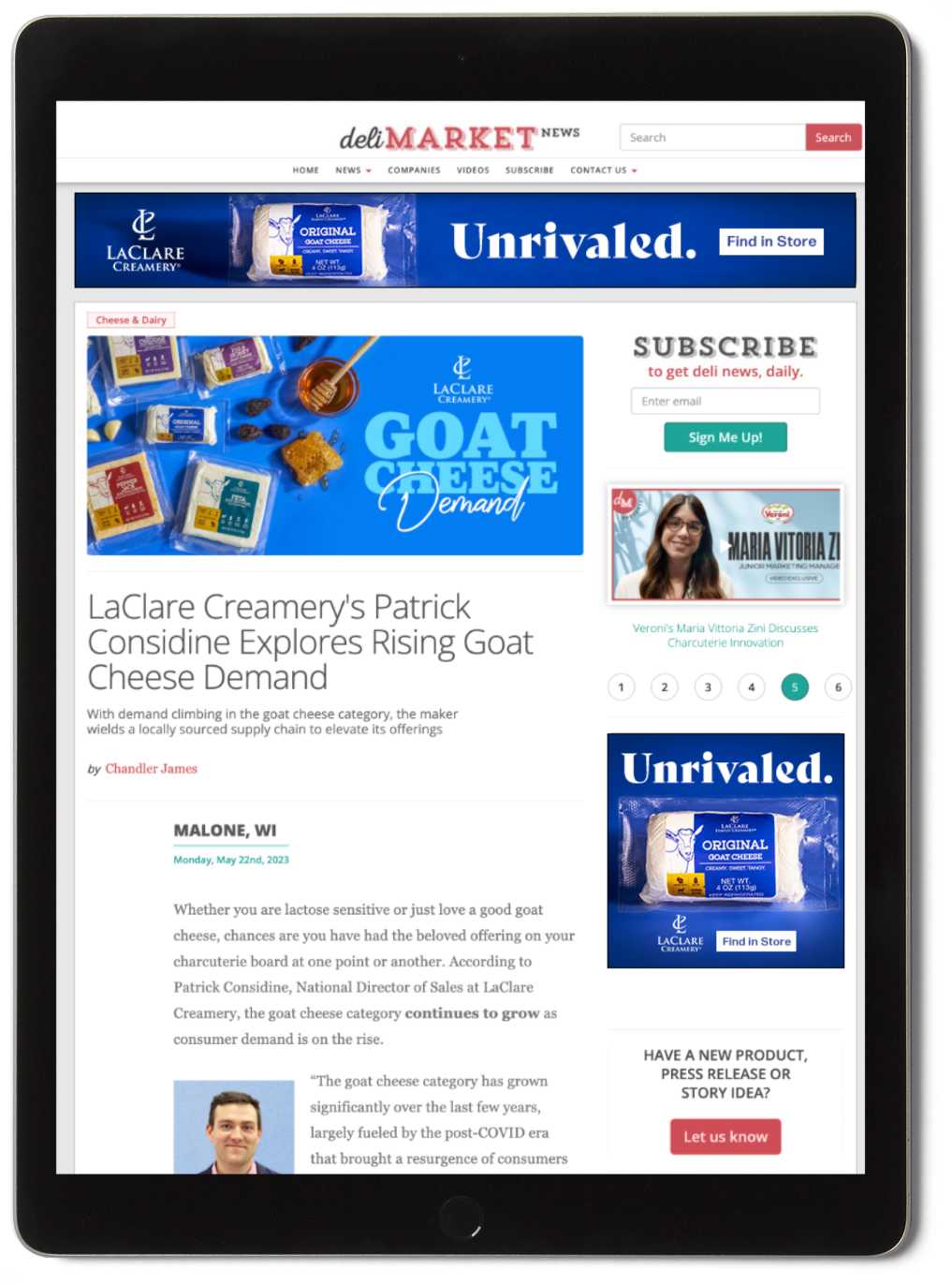 LaClare Creamery Paid Media Example by Element