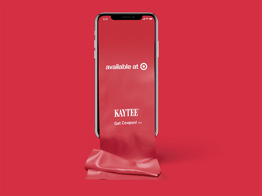 Element example Kaytee phone mockup for Target